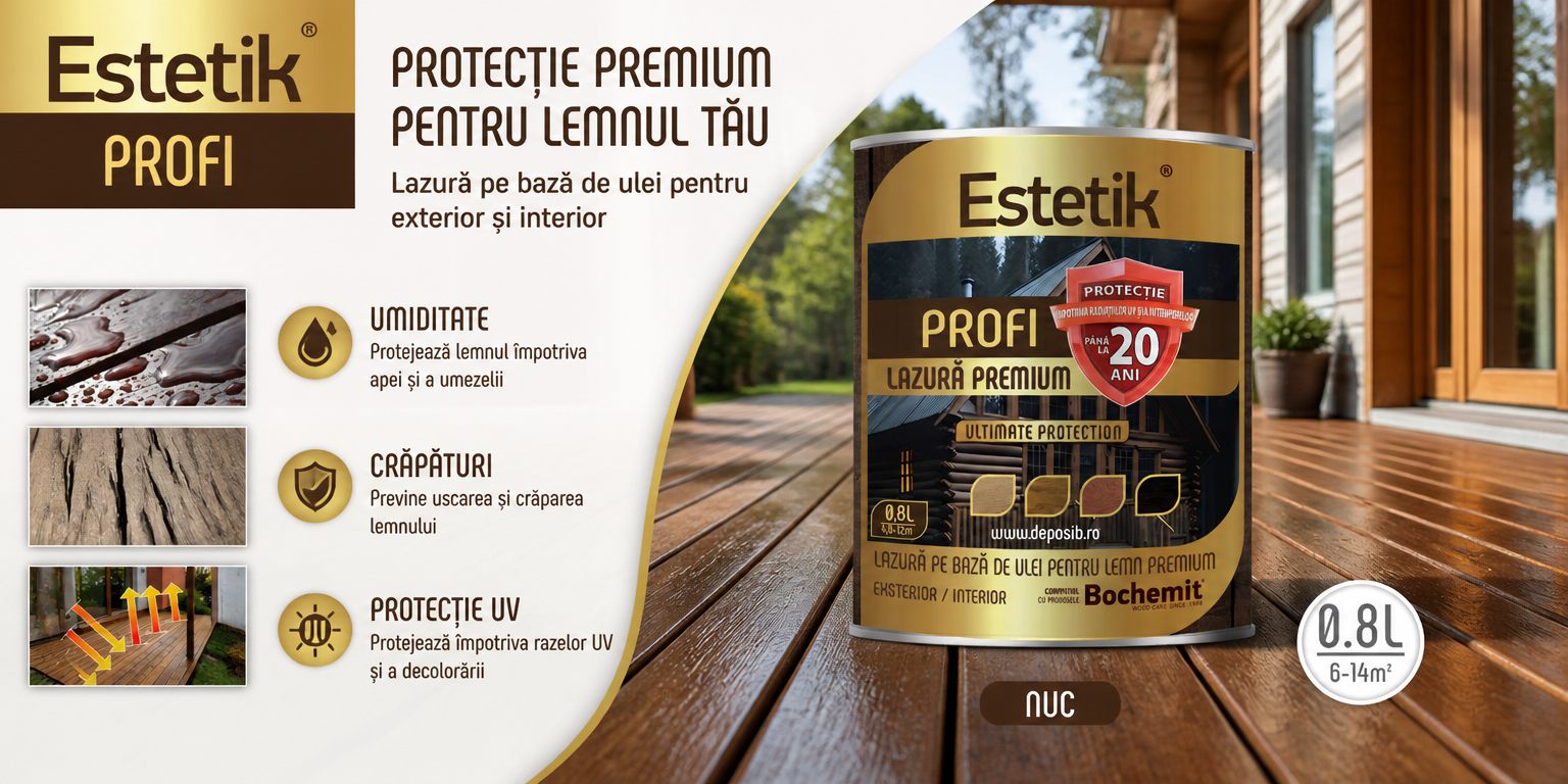 Estetik profi Lazura lemn: lac, bait, ulei sau vopsea?